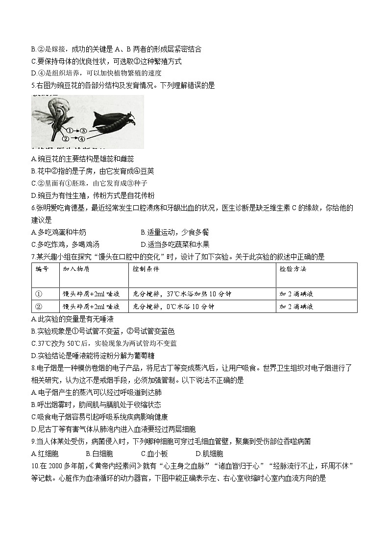 2023年河南省濮阳市中考一模生物试题（含答案）02