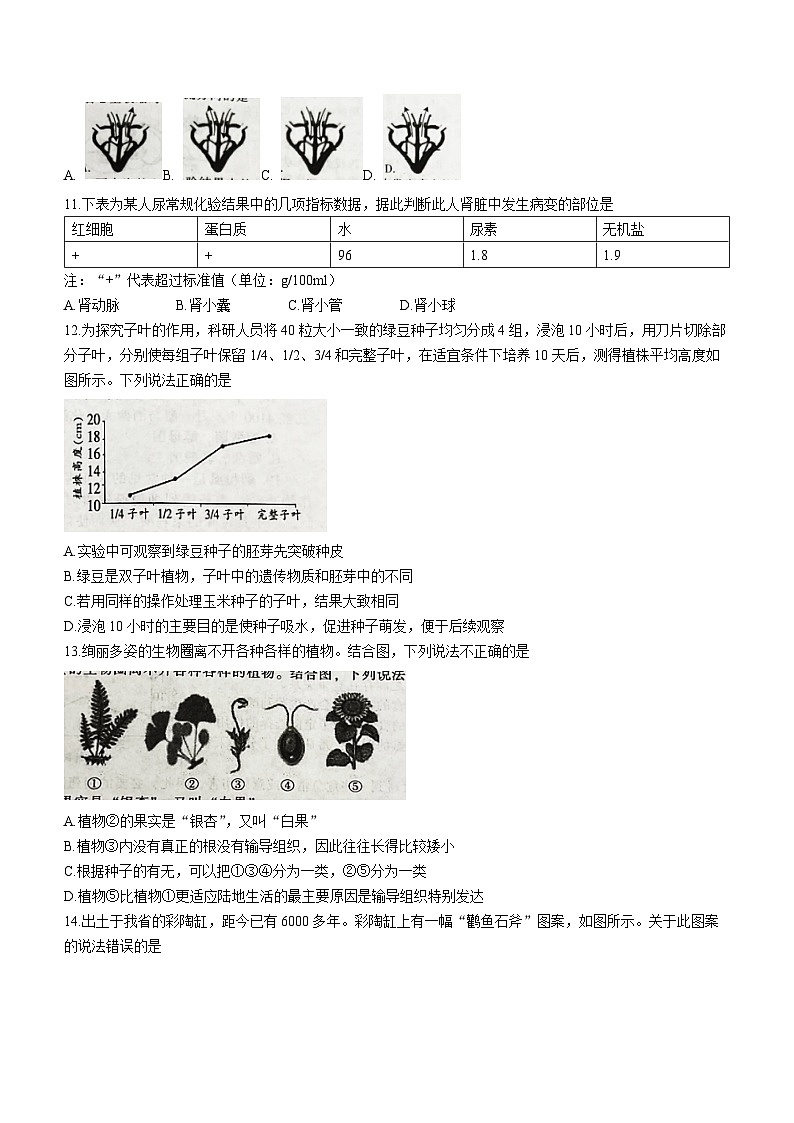 2023年河南省濮阳市中考一模生物试题（含答案）03