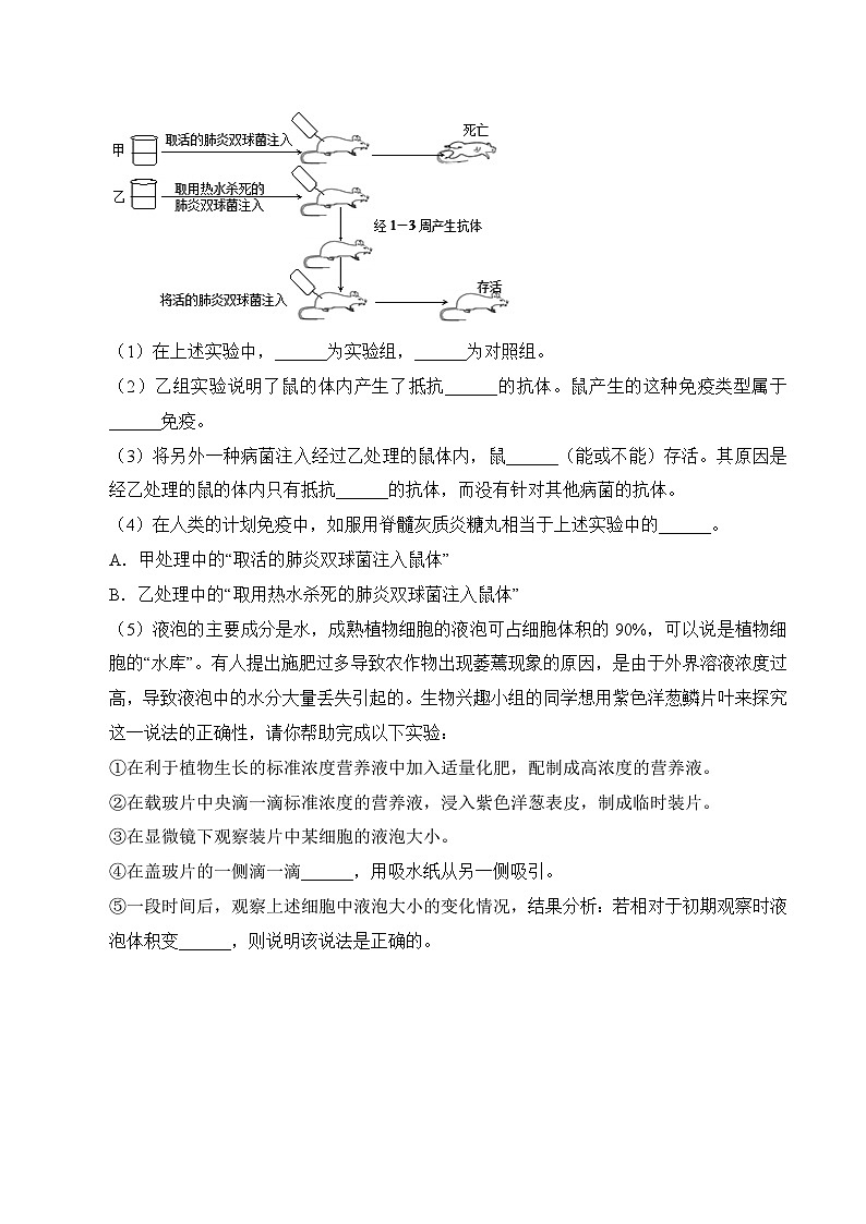 2023年中考生物三轮复习必刷题  专题16 健康地生活03