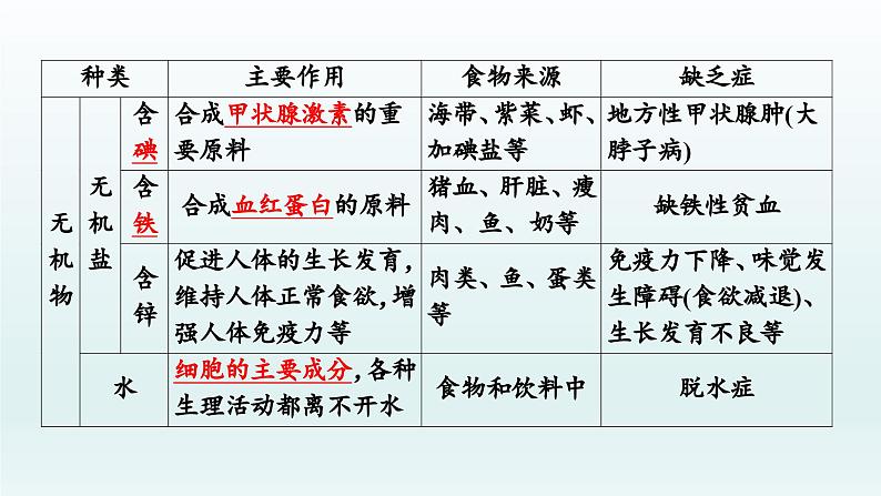 初中生物中考复习 第10课 人体的营养  2021届中考复习生物课件第5页