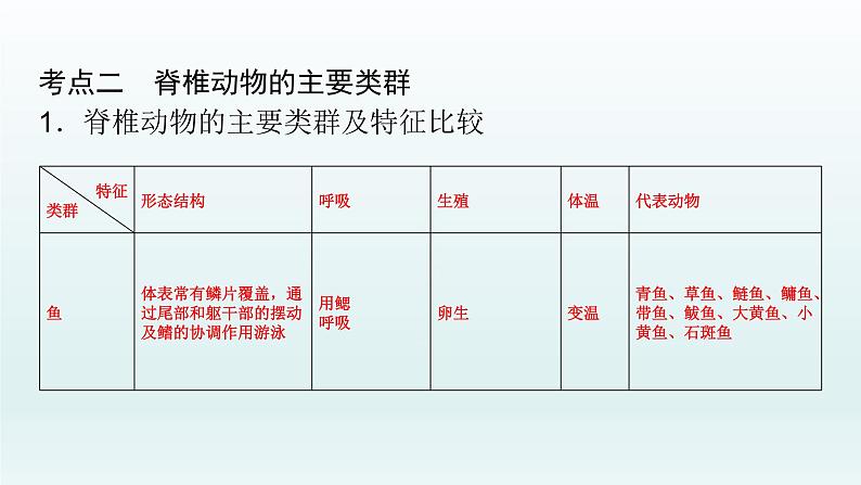 初中生物中考复习 第15课 动物的主要类群   2021届中考复习生物课件07