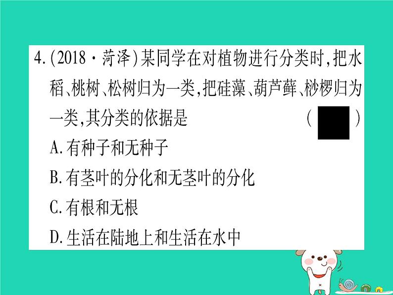 初中生物中考复习 中考生物总复习八下第7单元第22章物种的多样性习题课件第5页