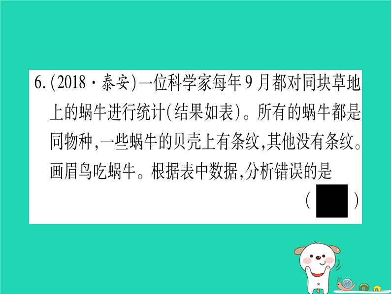 初中生物中考复习 中考生物总复习八下第7单元第21章生命的发生和发展习题课件第7页