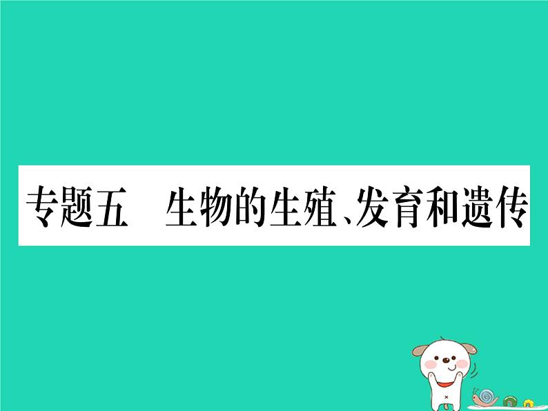 初中生物中考复习 中考生物总复习第二篇知能综合突破专题5生物的生殖发育和遗传课件第1页