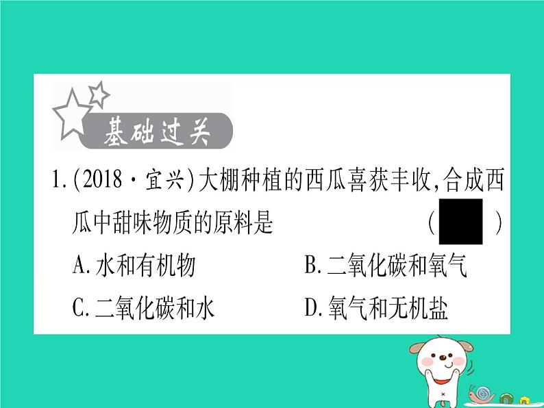 初中生物中考复习 中考生物总复习七上第3单元第5章绿色开花植物的生活方式习题课件02