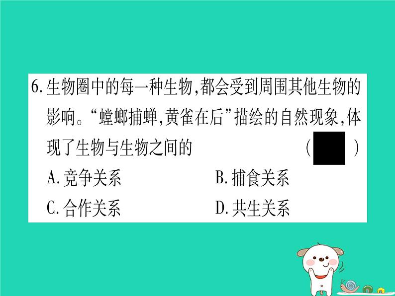 初中生物中考复习 中考生物总复习七上第1单元第1章生命的世界第2章探索生命习题课件08