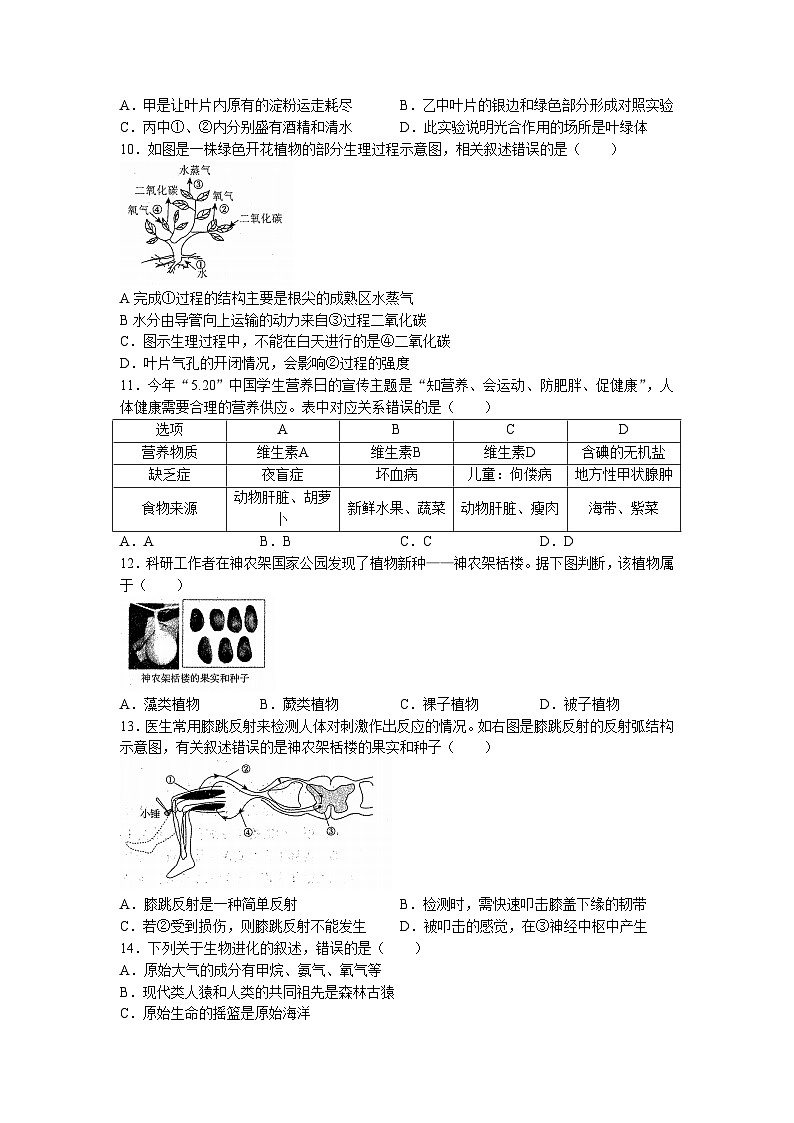 2023年山东省青岛市李沧区中考二模生物试题(无答案)第3页