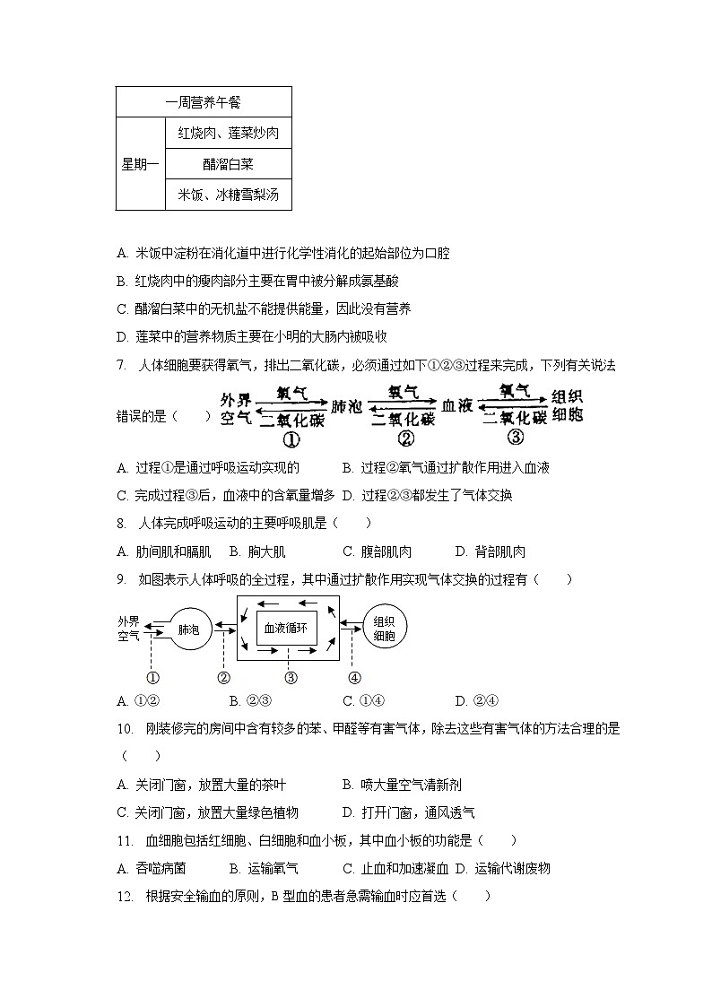 2022-2023学年山东省枣庄市山亭区七年级（下）期中生物试卷（含解析）02