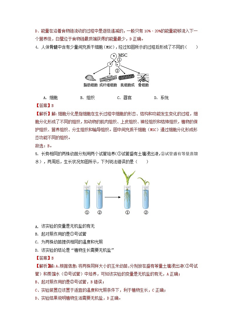 必刷卷01——2023年中考生物考前30天冲刺必刷卷（广东专用）03