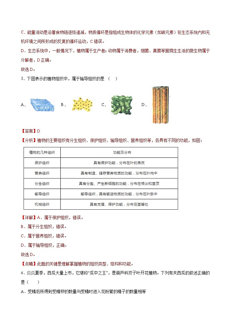 2023年中考生物押题卷02（江苏南通卷）02