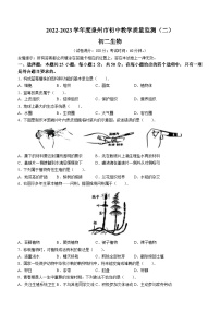 2023年福建省泉州市中考二模生物试题（含答案）