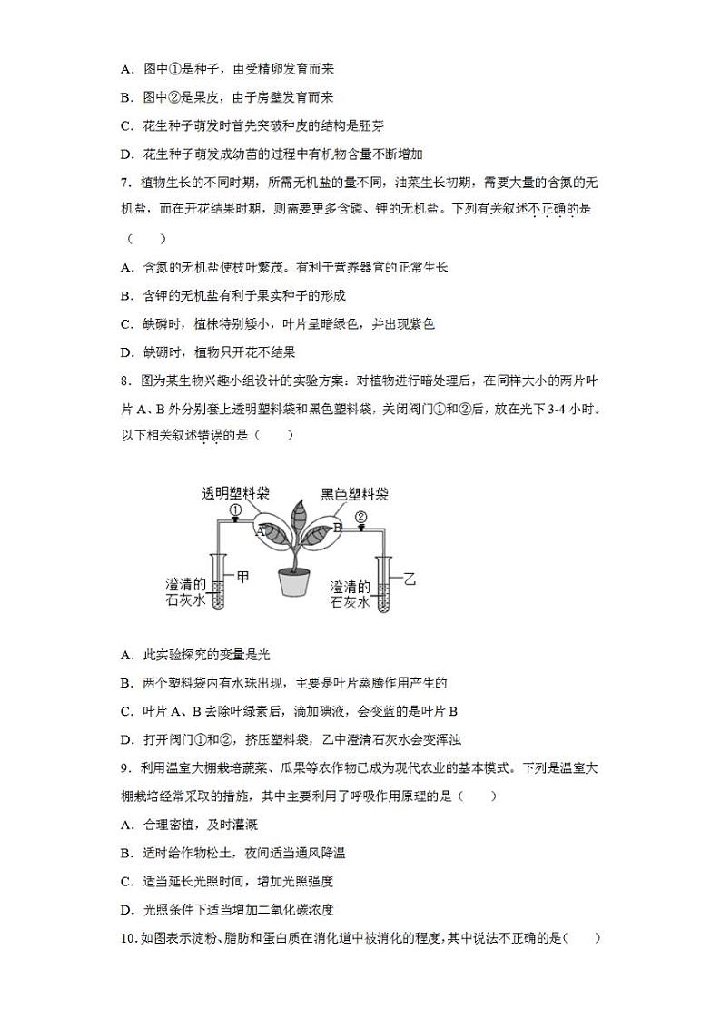 2023年中考押题预测卷01（盐城卷）-生物（考试版）A403