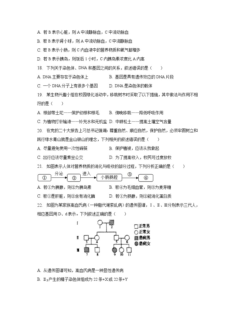 2022-2023学年福建省宁德市蕉城区八年级（下）期中生物试卷（含解析）第3页