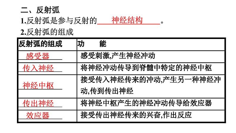 人教版（福建）初中生物七年级下册第六章人体生命活动的调节第三节神经调节的基本方式练习课件第5页