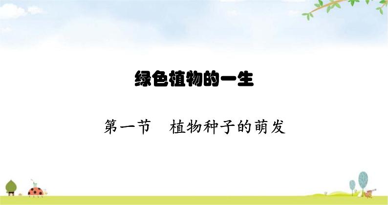 苏教版初中生物七年级上册第3单元五章第一节植物种子的萌发练习课件01