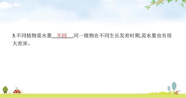 苏教版初中生物七年级上册第3单元五章第三节植物生长需要水和无机盐练习课件04