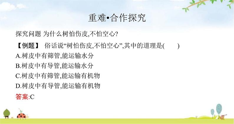 苏教版初中生物七年级上册第3单元五章第四节植物茎的输导功能练习课件07