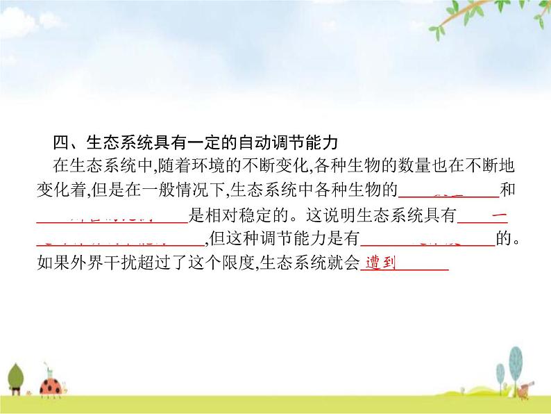 人教版初中生物七年级上册第1单元生物和生物圈第2章第2节生物与环境组成生态系统练习课件04