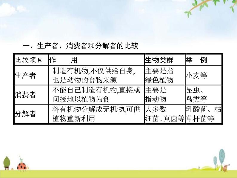 人教版初中生物七年级上册第1单元生物和生物圈第2章第2节生物与环境组成生态系统练习课件05