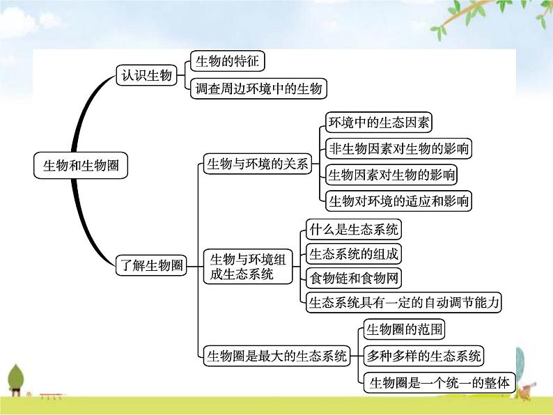 人教版初中生物七年级上册第一单元整合练习课件02