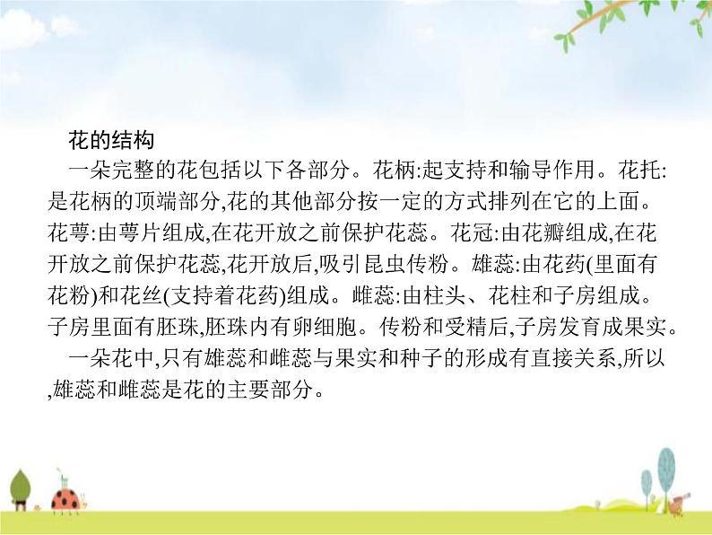 人教版初中生物七年级上册第3单元生物圈中的绿色植物第2章第3节开花和结果练习课件05