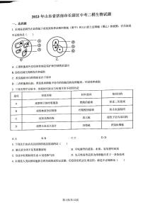 2023年济南市长清区初三生物二模试题