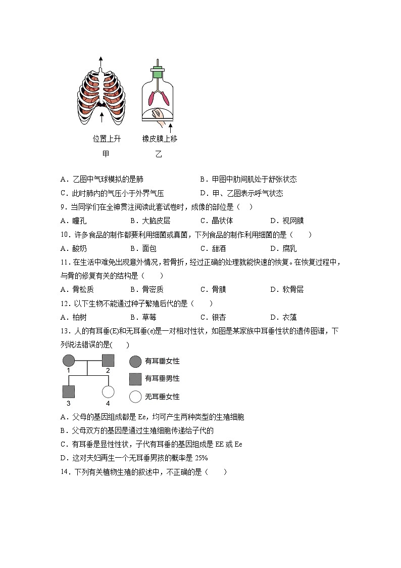 2023年中考押题预测卷02（南通卷）-生物（考试版）A4第3页