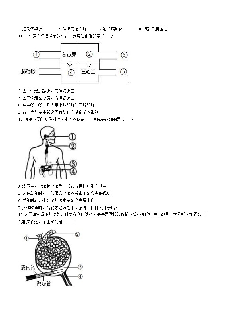 2023年山东省德州市夏津县中考二模生物试题(含答案)03