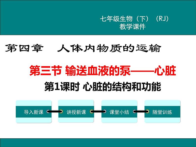 第四章人体内物质的运输第三节输送血液的泵——心脏第1课时心脏的结构和功能课件01