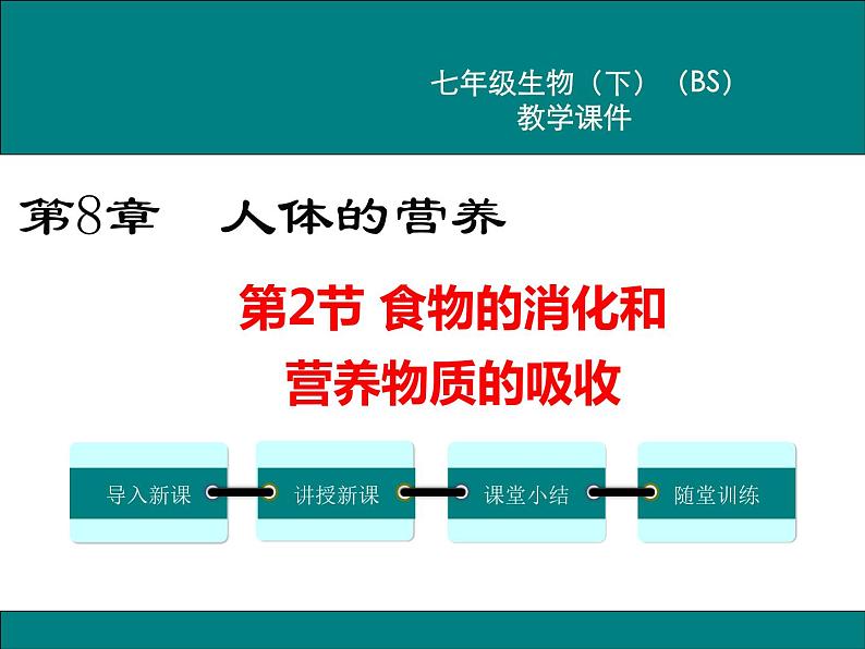 第8章人体的营养第2节食物的消化和营养物质的吸收课件01