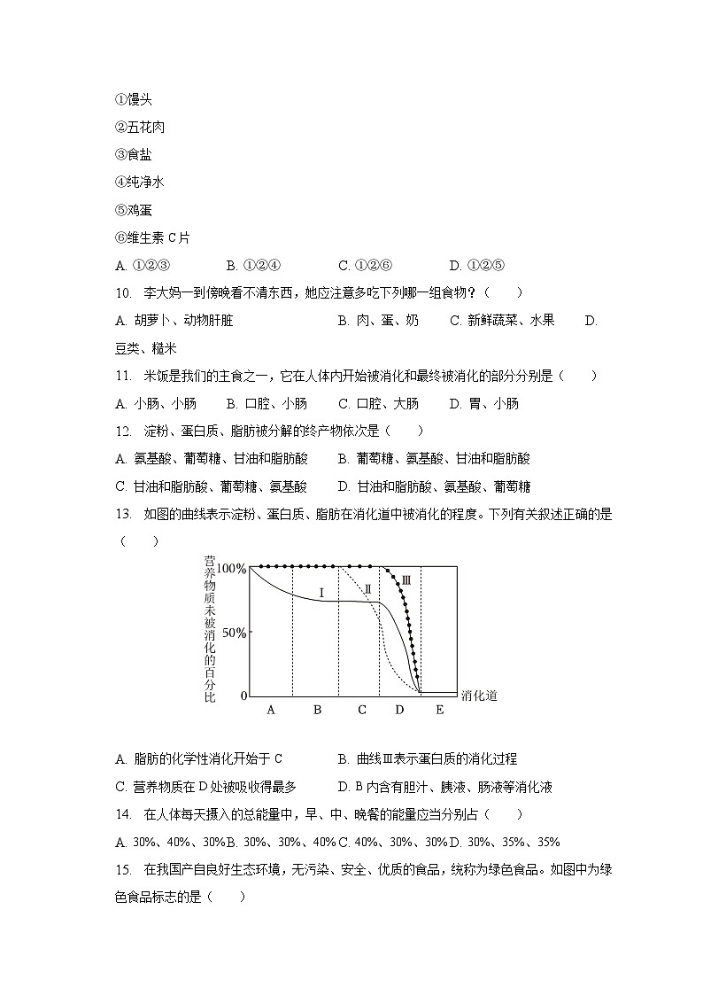 2022-2023学年湖南省邵阳市北塔区七年级（下）期中生物试卷（含解析）第2页