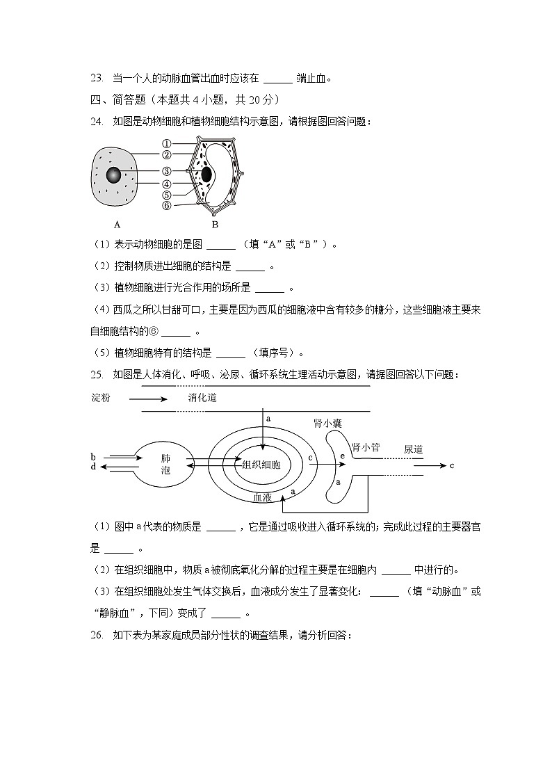 2022-2023学年甘肃省张掖市民乐初级实验中学八年级（下）期中生物试卷（含解析）第3页