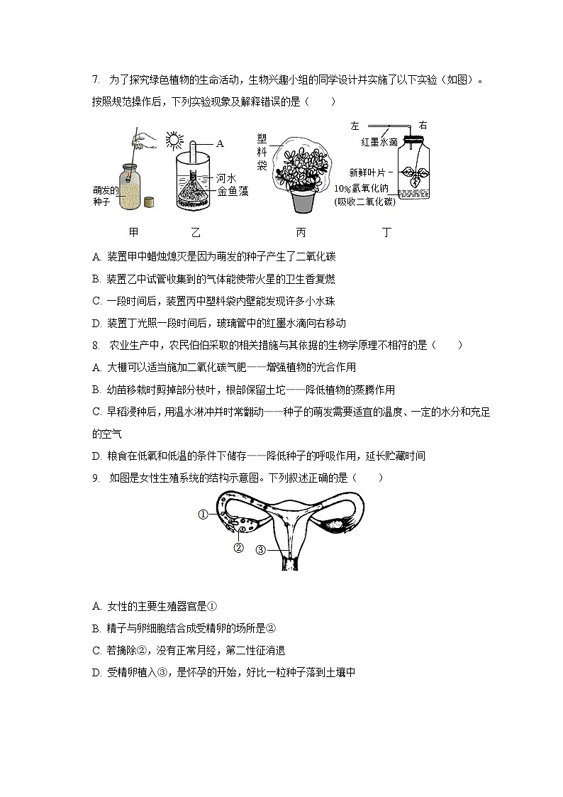 2023年山东省临沂市河东区中考生物一模试卷（含解析）03