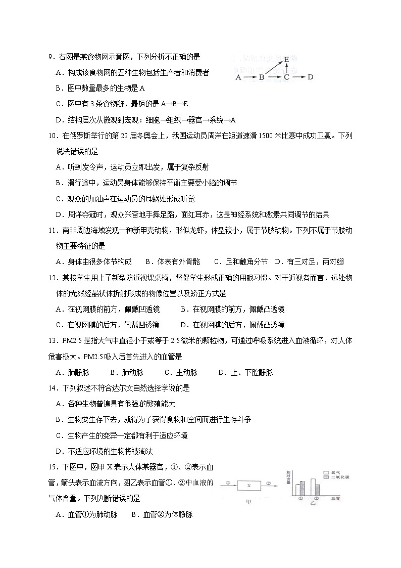 2014年淄博市中考生物试题及答案.第2页