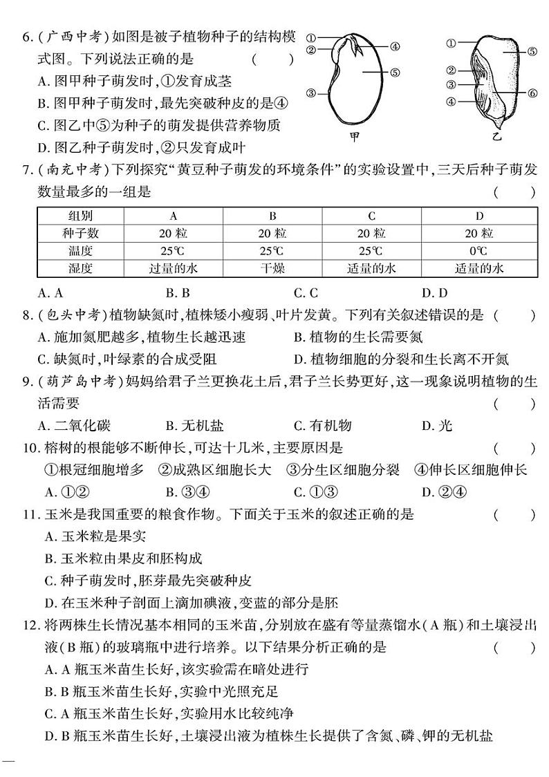 （2023秋）（初中）七年级上册-苏教版生物-第三单元 第五章测试题02