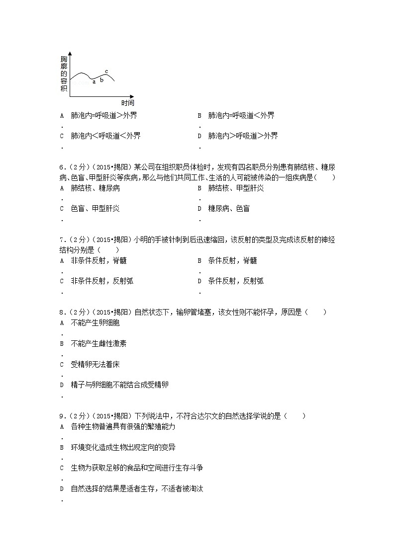 广东省揭阳市2015年中考生物真题试题（含解析）第2页