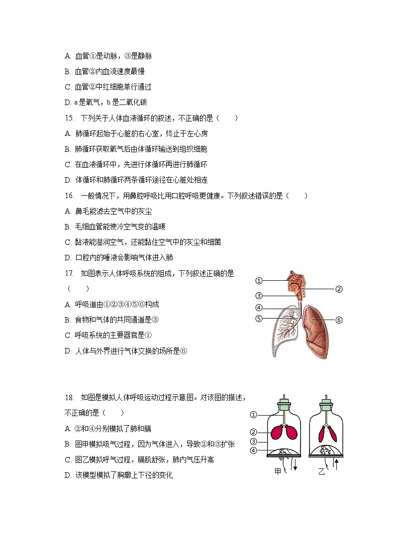 2022-2023学年安徽省滁州市天长实验中学七年级（下）期中生物试卷（含解析）03