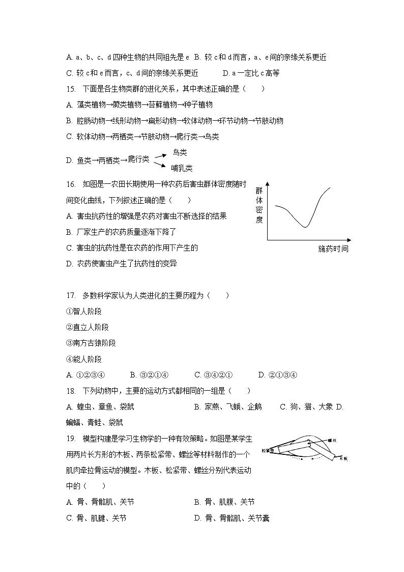 2022-2023学年湖南省永州市冷水滩区八年级（上）期末生物试卷（含解析）第3页