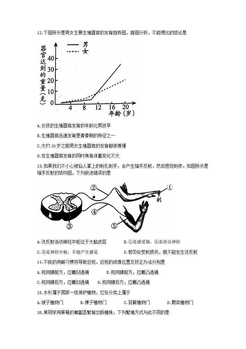 2023年北京市大兴区中考二模生物试题03