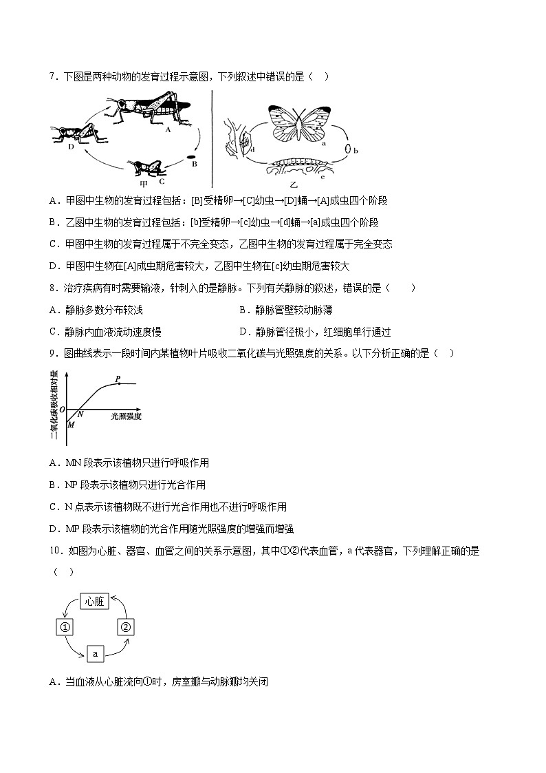 生物（江苏徐州卷）-学易金卷：2023年中考考前押题密卷（含考试版、全解全析、参考答案、答题卡）03