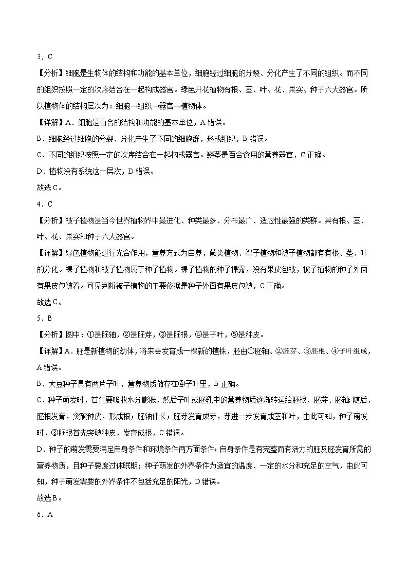 2023年会考初中生物考前押题卷（全国通用）（考试版+答题卡+全解全析+参考答案）02