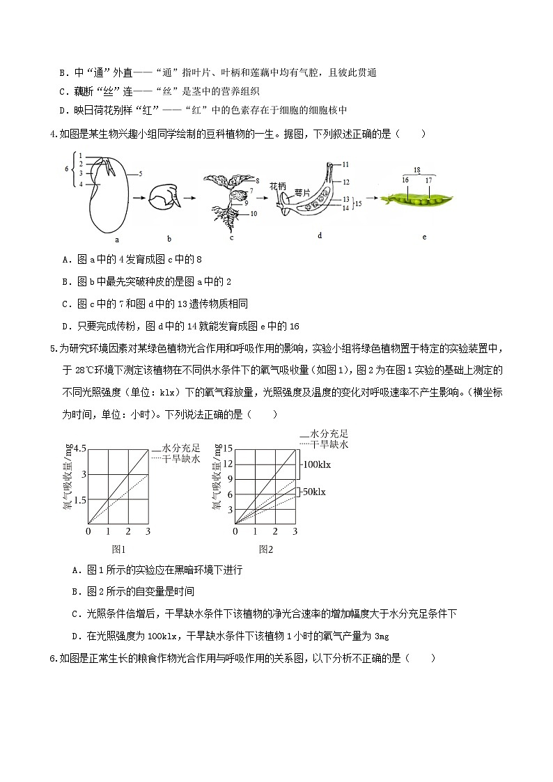 2023年会考初中生物考前押题卷（内蒙古呼和浩特卷）（考试版+答题卡+全解全析+参考答案）02