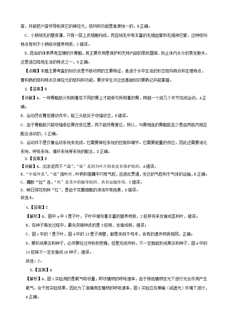 2023年会考初中生物考前押题卷（内蒙古呼和浩特卷）（考试版+答题卡+全解全析+参考答案）02