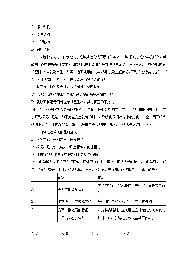 2023年山东省聊城临清市中考生物二模试卷（含解析）第3页