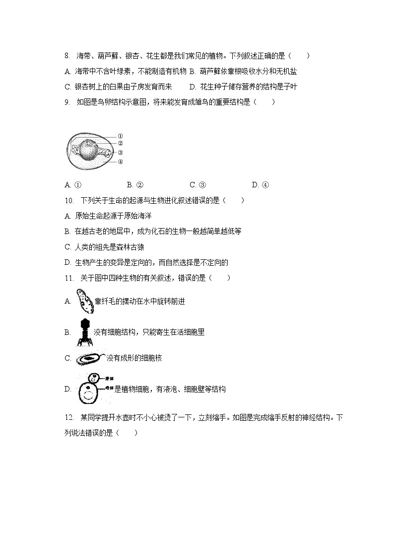 2022-2023学年宁夏银川十五中八年级（下）期中生物试卷（含解析）第2页