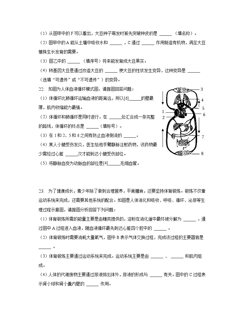2023年河南省商丘市夏邑县中考生物一模试卷（含解析）03