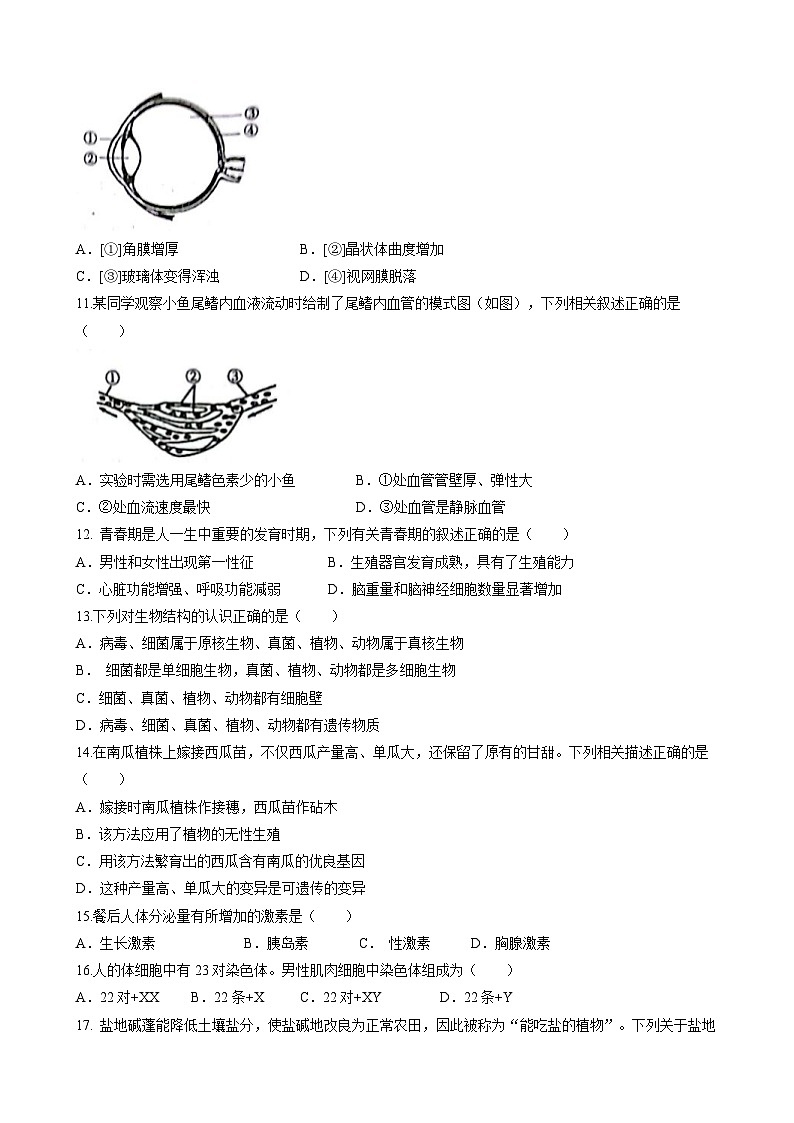 2023年河南省商丘市虞城县部分学校中考二模生物试题（含答案）02