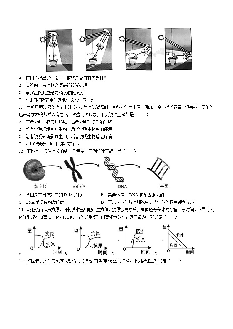 2023年山东省菏泽市曹县中考一模生物试题（含答案）03