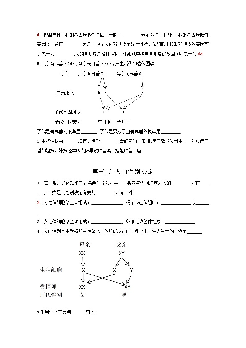 第二十二章 生物的遗传和变异——【期末复习】八年级生物下册章节知识点梳理（苏教版八下）02