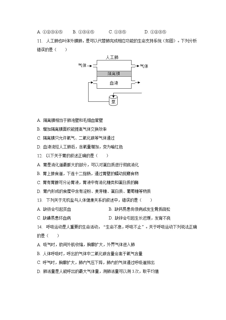 2022-2023学年山东省青岛市即墨区七年级（下）期中生物试卷（含解析）03